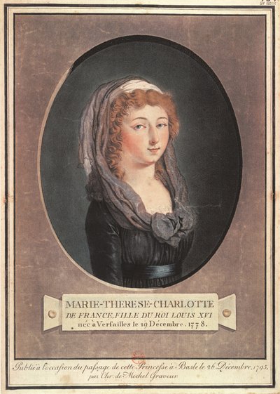 Marie-Therese-Charlotte de France aged seventeen by Christian von Mechel